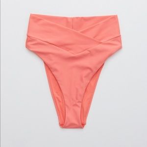 Aerie Cross Over High Cut Cheeky Bikini Bottom